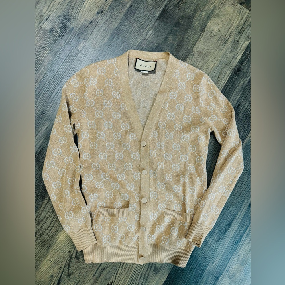 Lame GG Jacquard Cardigan - Size S